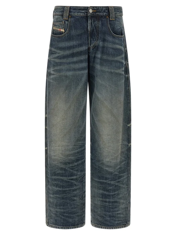 Diesel Blue Cotton Relaxed Fit Jeans W31