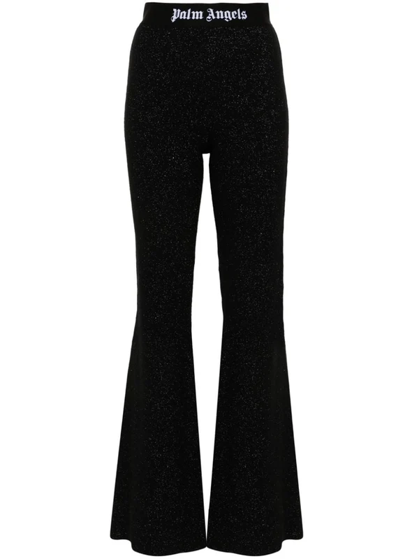 Palm Angels Logo Lurex Flared Trousers S