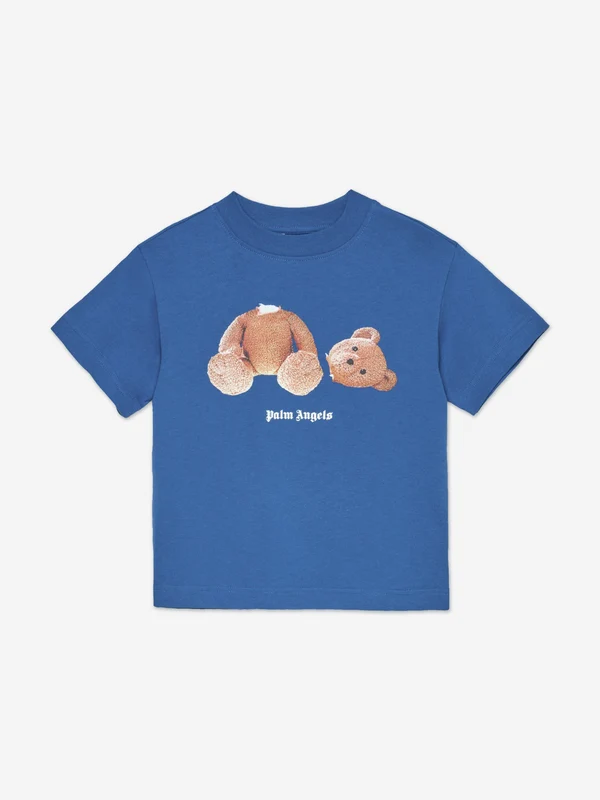 Palm Angels Boys Bear T-Shirt in Blue Blue / 8 Yrs