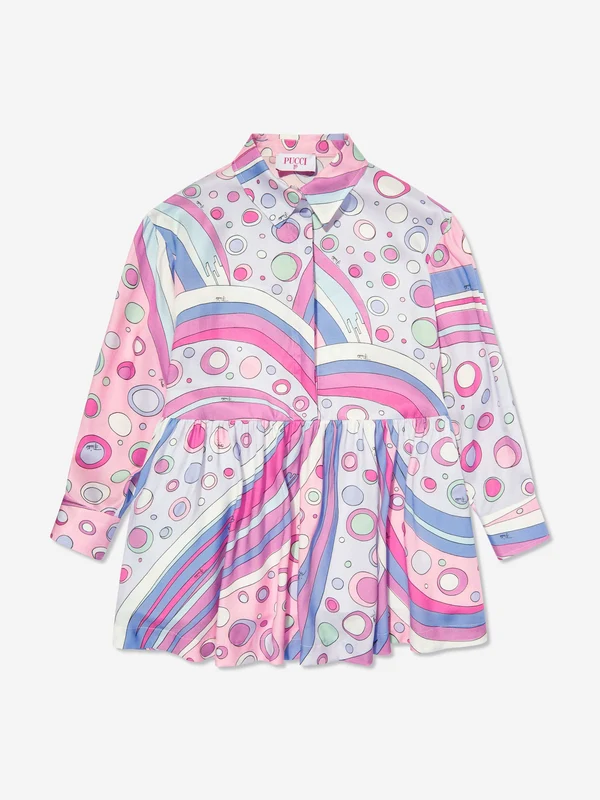 PUCCI Girls Fontane Print Dress in Pink Pink / 6 Yrs