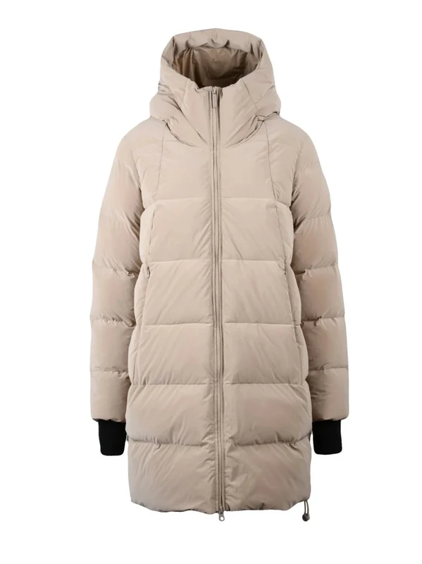 Bomboogie Beige Flared Quilted Nylon Short Down Jacket IT 40