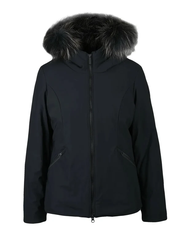 Bomboogie Fitted Stretch Coat With Removable Fur Trim IT 38