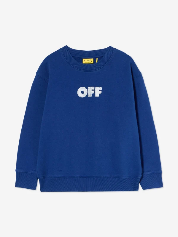 Off-White Kids Arrow Sponge Sweatshirt in Blue Blue / 14 Yrs