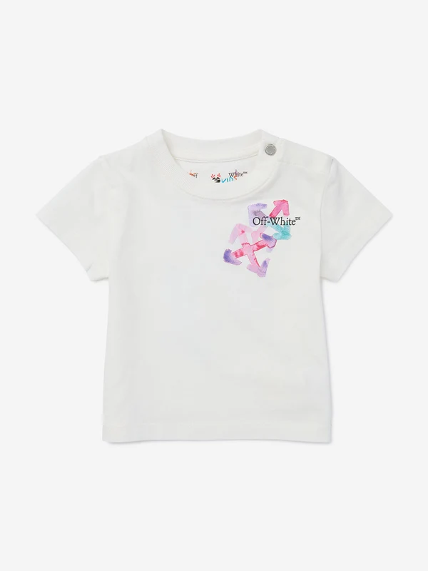 Off-White Baby Girls Arrow Watercolour T-Shirt in White White / 3 - 6 Mths