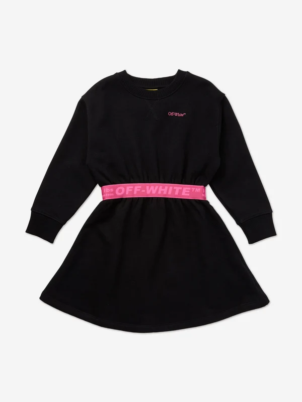 Off-White Girls Logo Industrial Dress in Black Black / 10 Yrs