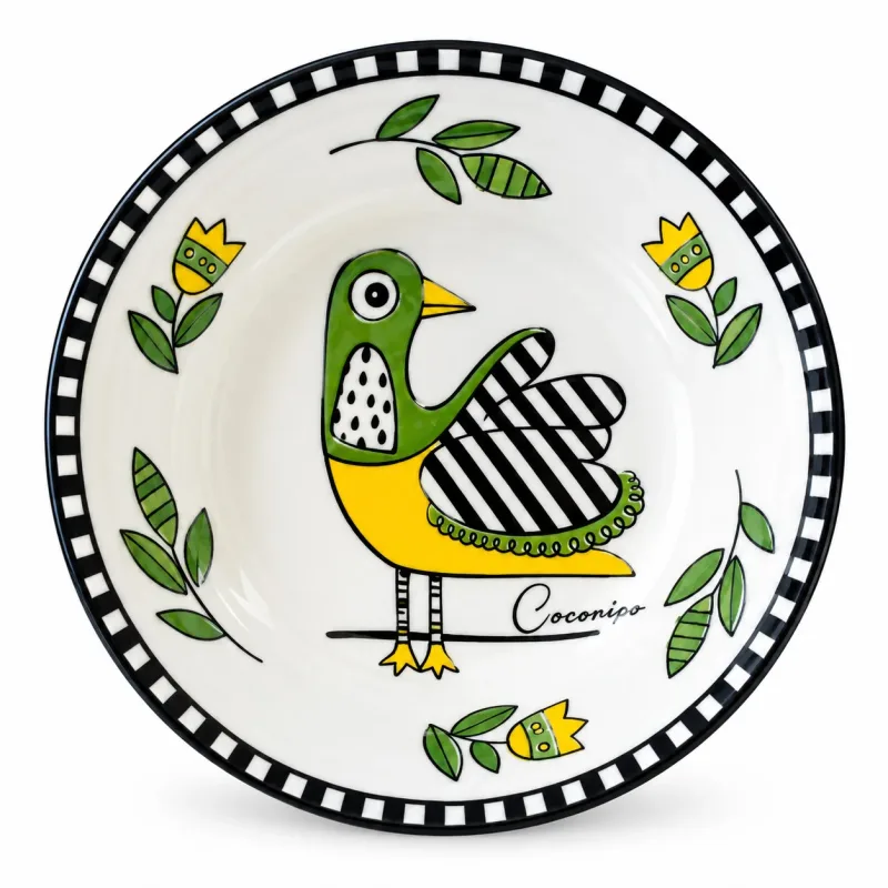Bowl com Pé Cocoricó Verde 20,5 cm - Egan Designed in Italy