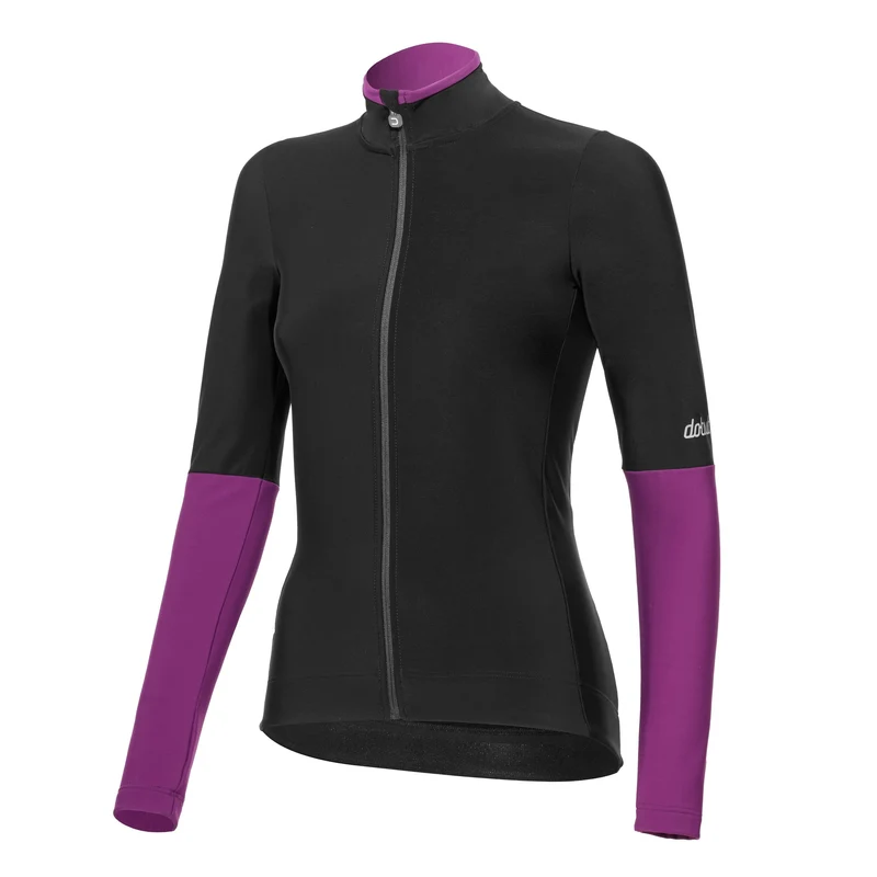 Maglia donna maniche lunghe Dotout Omnia - Nero viola XL / Nero