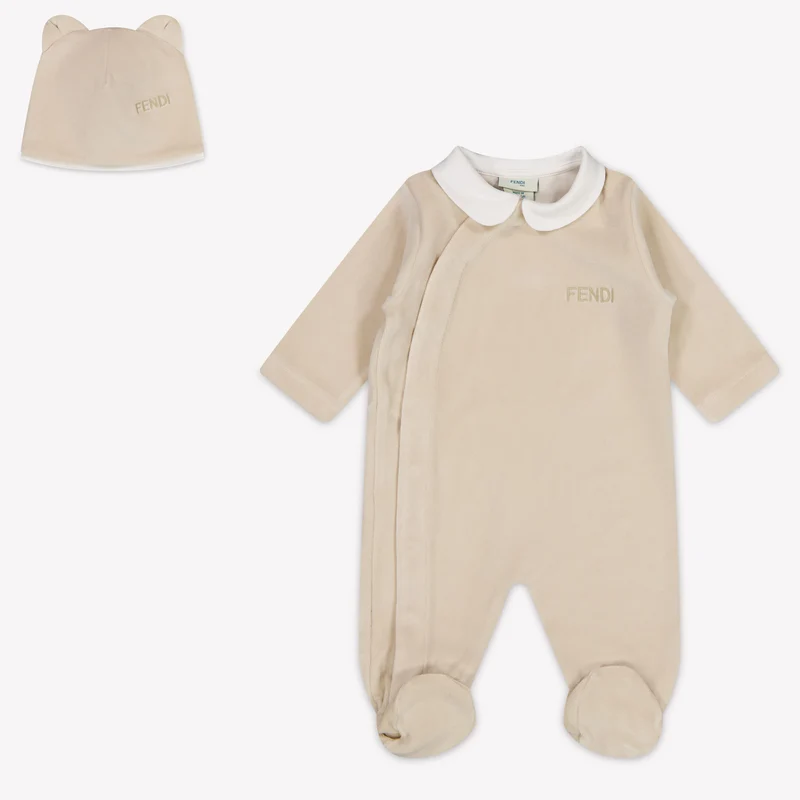Fendi Baby Unisex Boxpakje In Beige 1 Maanden
