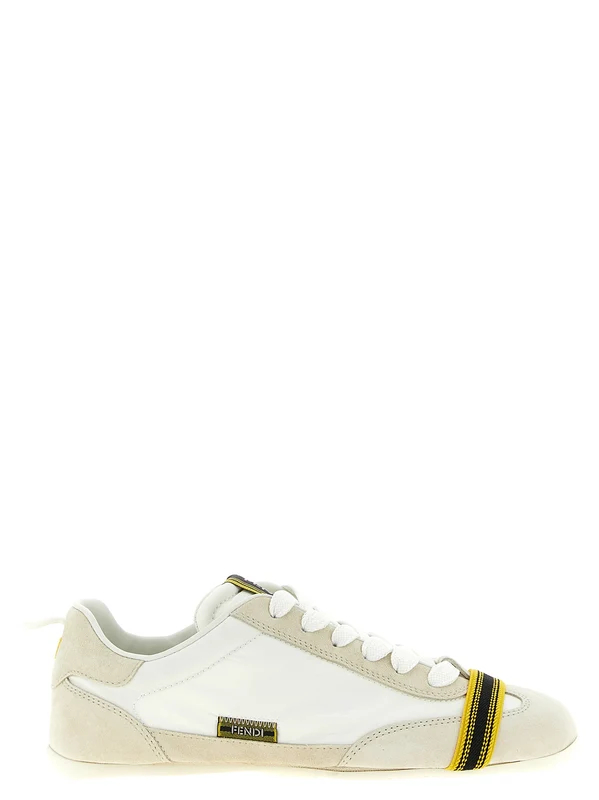Fendi White Calfskin Athletic Sneakers EU38/US8