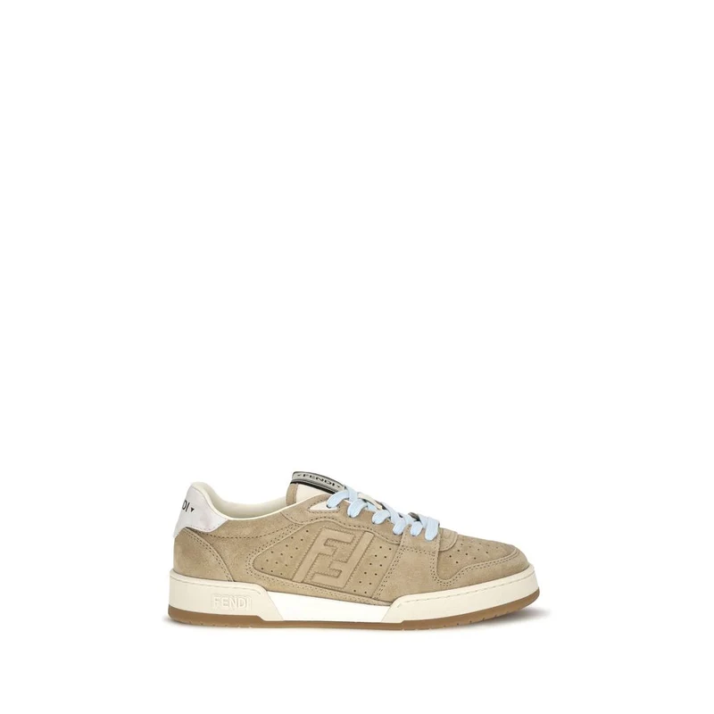 Fendi Beige Calf Leather Bos Taurus Athletic Sneakers EU42.5/US9.5
