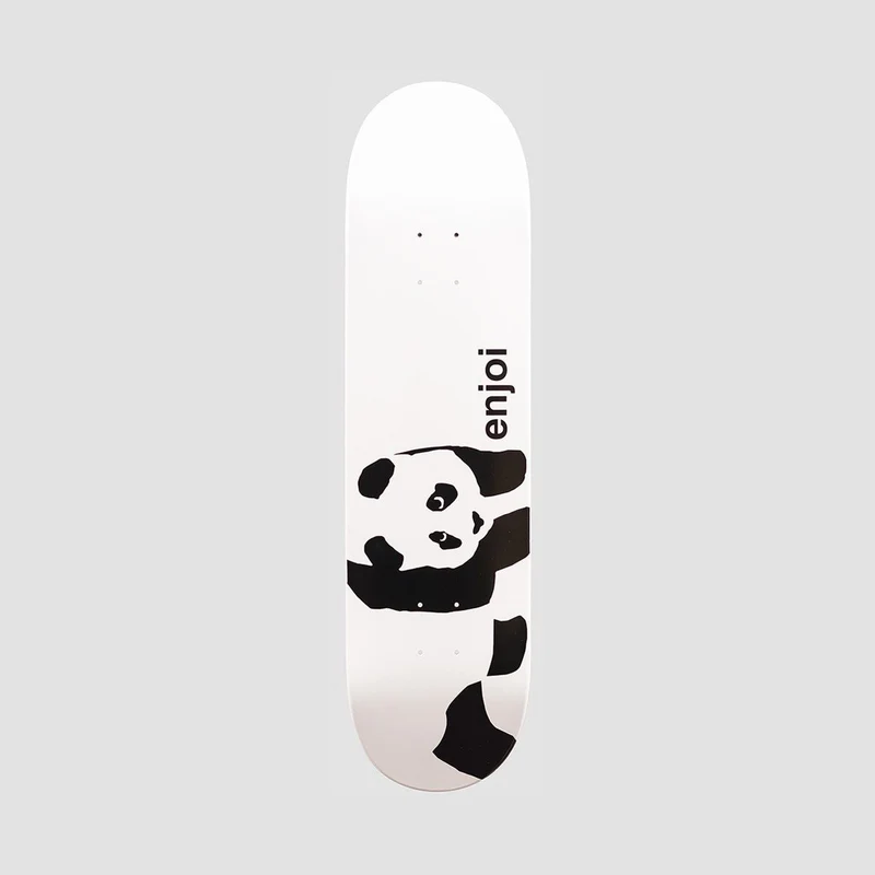 Enjoi Whitey Panda Logo Wide R7 Skateboard Deck White - 8.5" 8.50 Inches / White