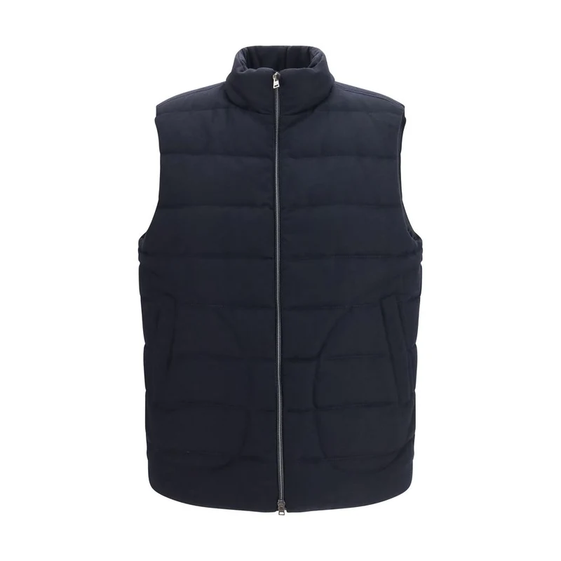 Herno Blue Wool Oves Aries Sleeveless Jacket IT50 | L