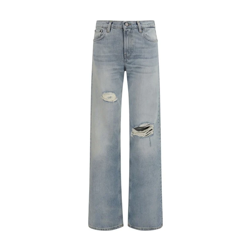 Haikure Blue Cotton Straight-Leg Jeans W25