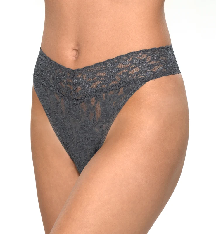 Hanky Panky Signature Lace Original Rise Thong (4811P) - Granite One Size