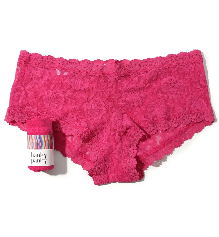 Hanky Panky Signature Lace Boyshort (4812P) - Dragon Fruit Pink Medium