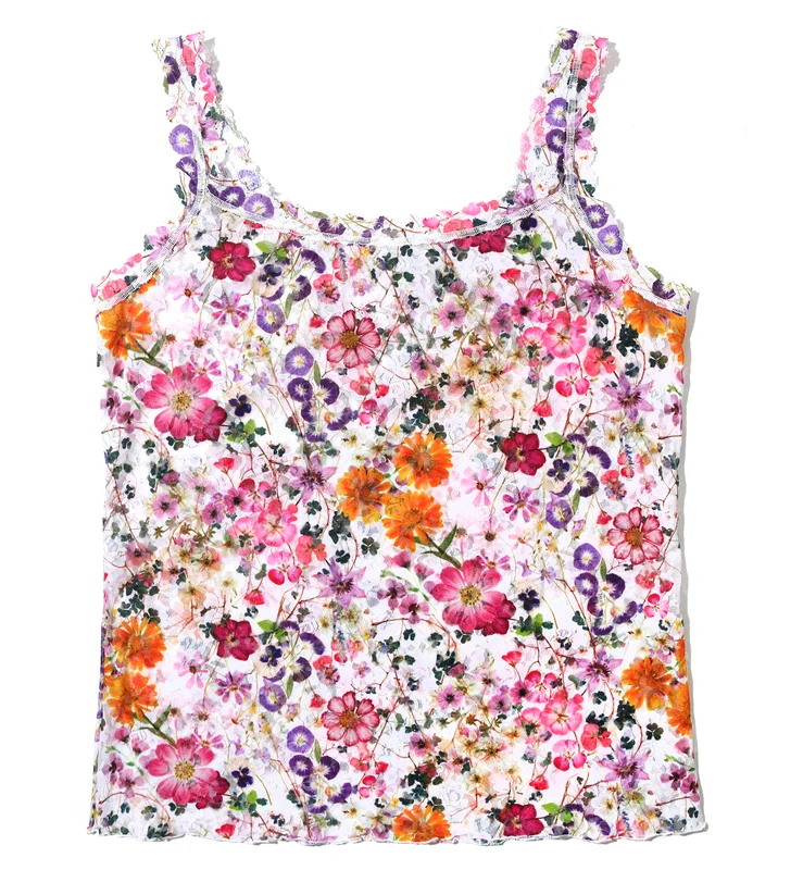 Hanky Panky Signature Lace Printed Unlined Camisole PLUS (PR1390LX) - Pressed Bouquet 2X
