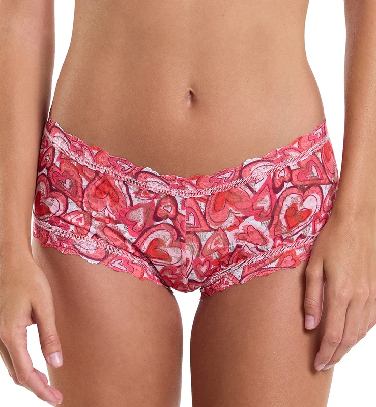 Hanky Panky Signature Lace Printed Boyshort (PR4812P) - Lots Of Love XS