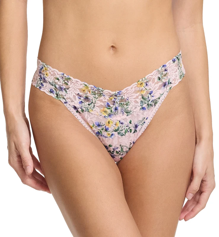 Hanky Panky Signature Lace Printed Original Rise Thong (PR4811P) - Heirloom One Size