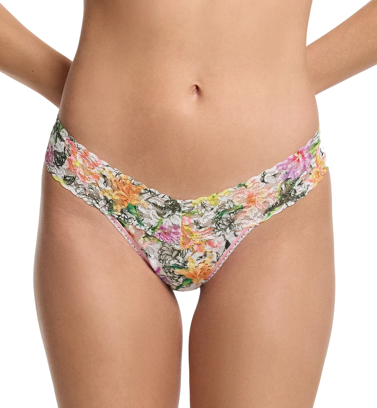 Hanky Panky Signature Lace Printed Low Rise Thong (PR4911P) - Botany One Size