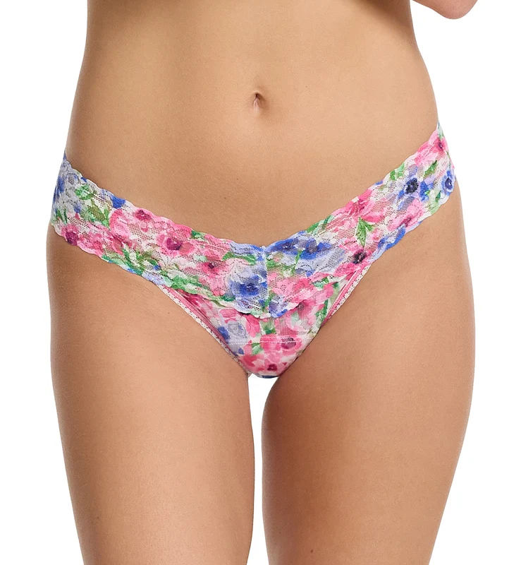 Hanky Panky Signature Lace Printed Low Rise Thong (PR4911P) - Paint And Pour One Size