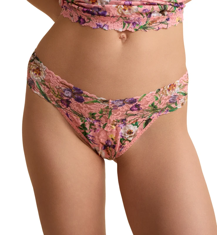 Hanky Panky Signature Lace Printed Original Rise Thong (PR4811P) - Fawning Flora One Size