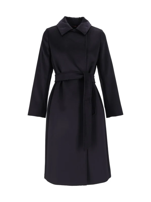 Max Mara Blue Bcollag Belted Tailored Coat IT 36