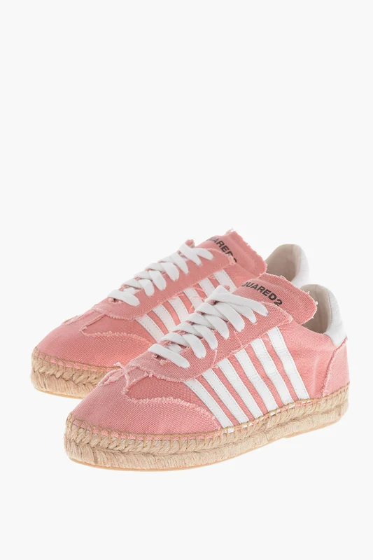 1050~Canvas Low-Top Sneakers HOLA with Raffia Sole 40