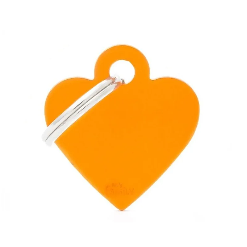 My family medaglietta cane orange small heart