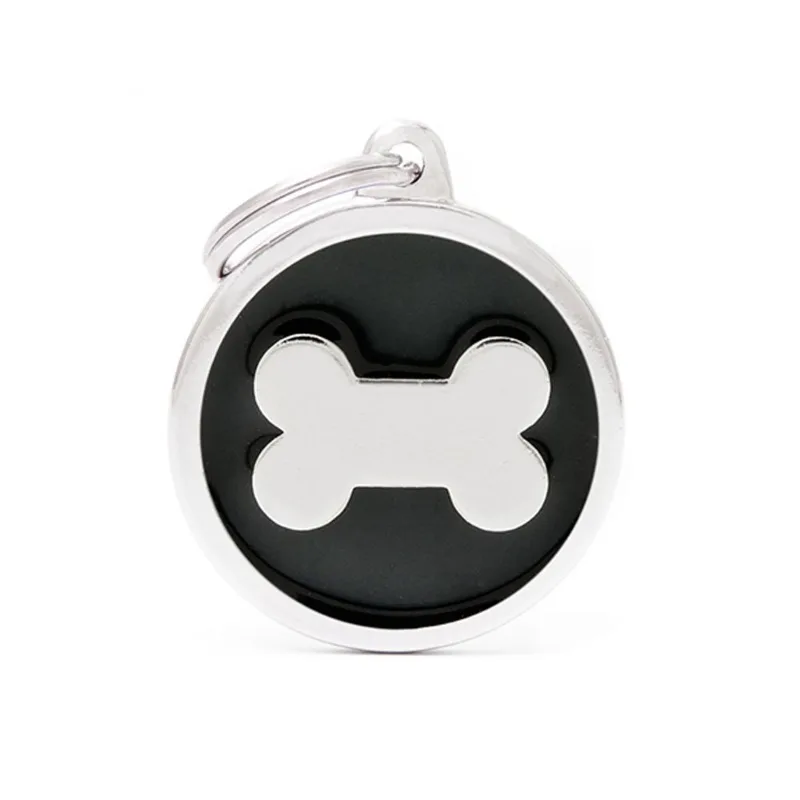 CHAPITA IDENTIIFICATORIA CLASSIC BLACK BIG CIRCLE BONE