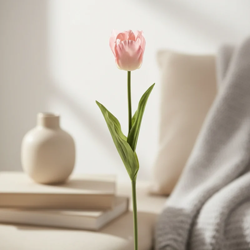 Fiore artificiale "Tulipano" in plastica, effetto realistico, da 62 cm Rosa