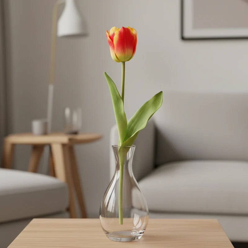 Fiore artificiale "Tulipano" in plastica, effetto realistico, da 62 cm Arancione