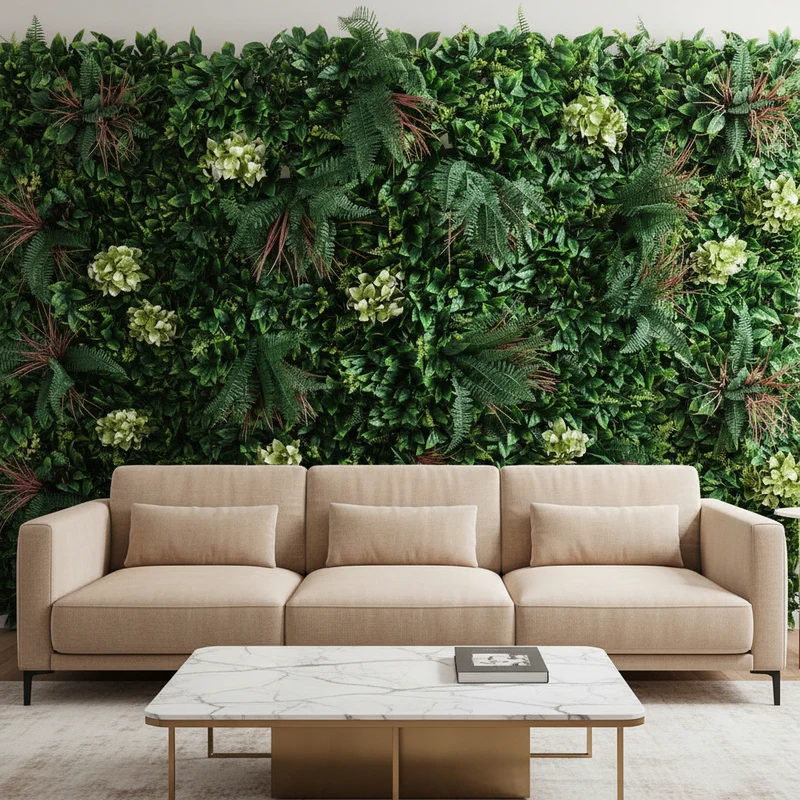 Siepe artificiale per parete "GreenWall" sempreverde verticale da interno ed esterno 100 x 100 cm