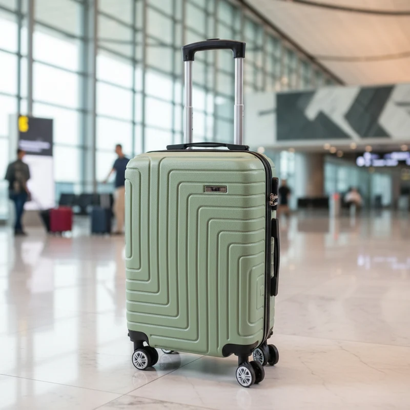 Valigia trolley da viaggio in abs, adatto come bagaglio a mano da 34 x 21 x 55 cm Verde