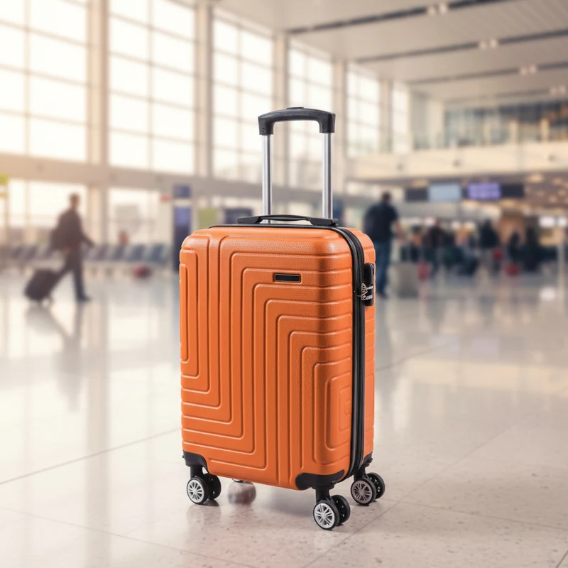 Valigia trolley da viaggio in abs, adatto come bagaglio a mano da 34 x 21 x 55 cm Arancione