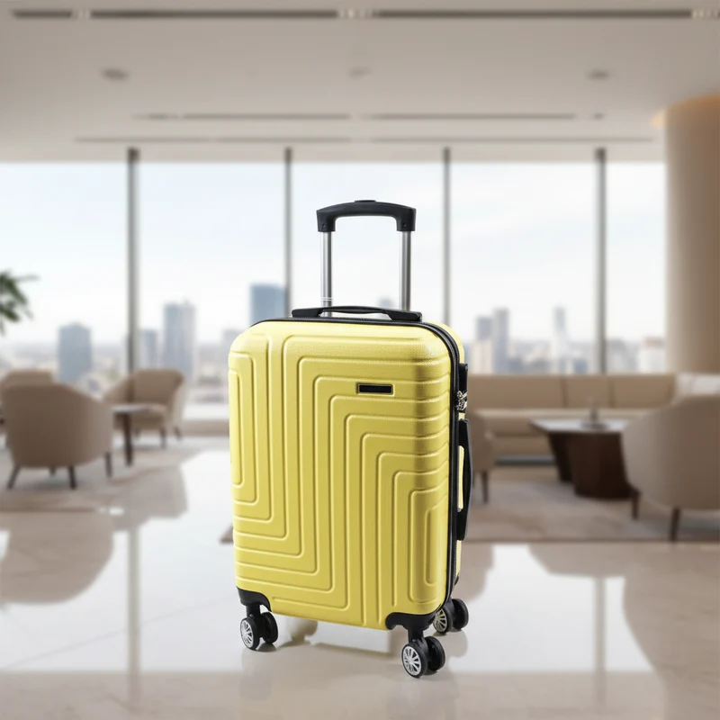 Valigia trolley da viaggio in abs, adatto come bagaglio a mano da 34 x 21 x 55 cm Giallo