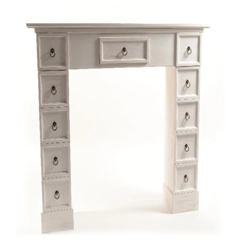 Struttura caminetto natalizio in legno per decorazioni natalizie h 95 cm Con cassetti
