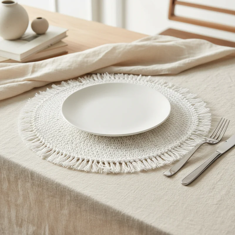 Tovagliette americane per colazione sottopiatto in carta intrecciata 38 cm Bianco