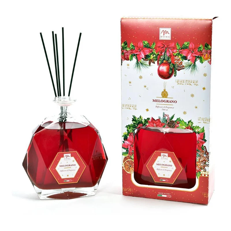 Diffusore di essenza profumatore a sticks con bacchetti profumatore per ambienti da 700 ml Melograno