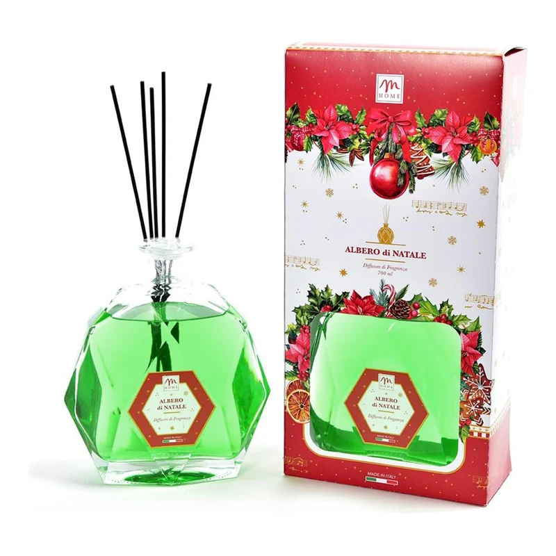 Diffusore di essenza profumatore a sticks con bacchetti profumatore per ambienti da 700 ml Albero di Natale