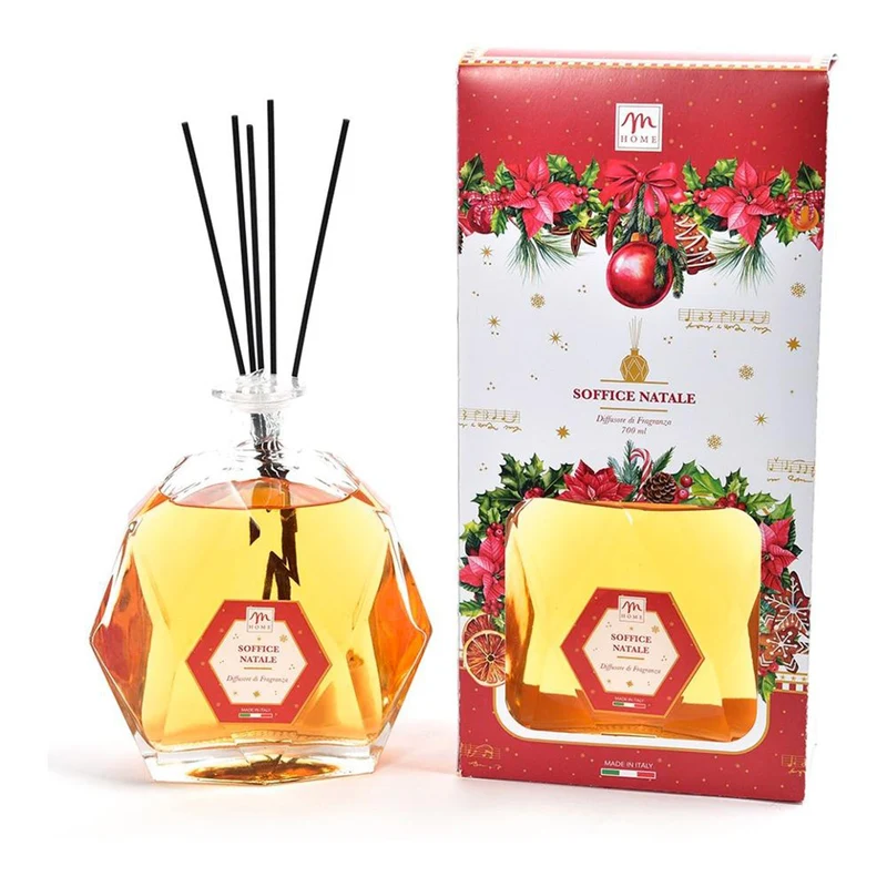 Diffusore di essenza profumatore a sticks con bacchetti profumatore per ambienti da 700 ml Soffice Natale