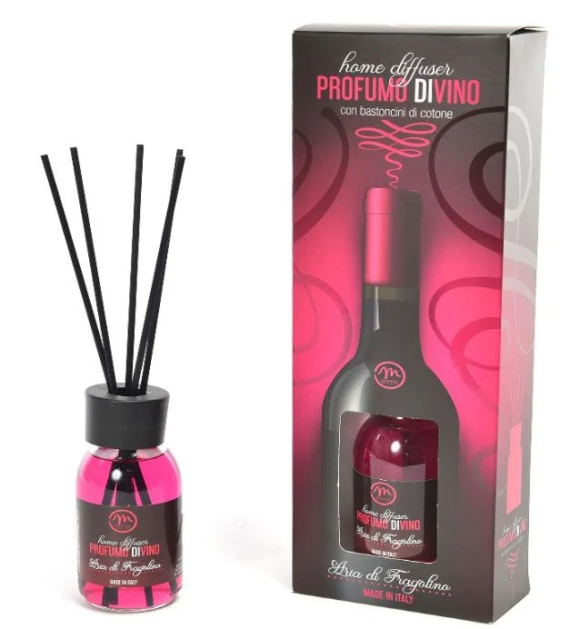 Diffusore di essenza "Profumi di vino" con bacchetti in cotone profumatore per ambienti da 125 ml Aria di Fragolino
