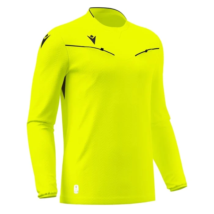 Macron Ponnet Eco Referee Long Sleeve Shirt Neon Yellow / L