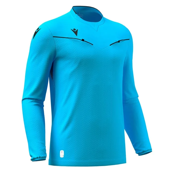 Macron Ponnet Eco Referee Long Sleeve Shirt Neon Sky / XXL