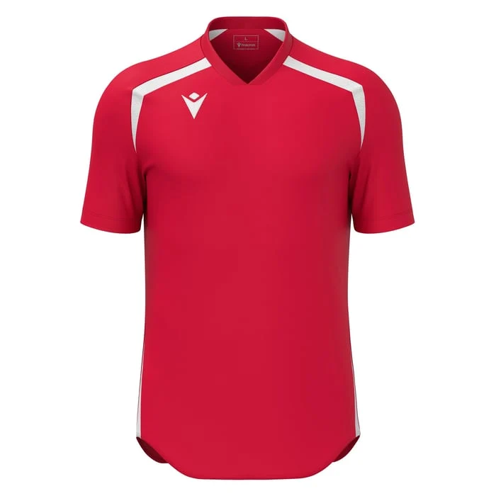 Macron Wyrm Short Sleeve Shirt Red/White / L