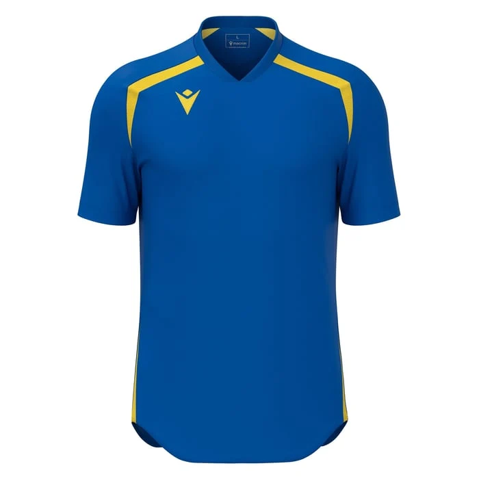 Macron Wyrm Short Sleeve Shirt Royal Blue/Yellow / L