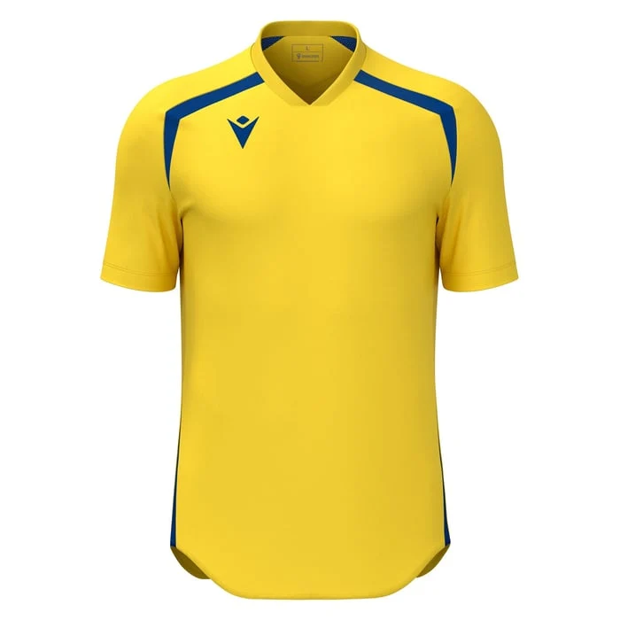 Macron Wyrm Short Sleeve Shirt Yellow/Royal Blue / M