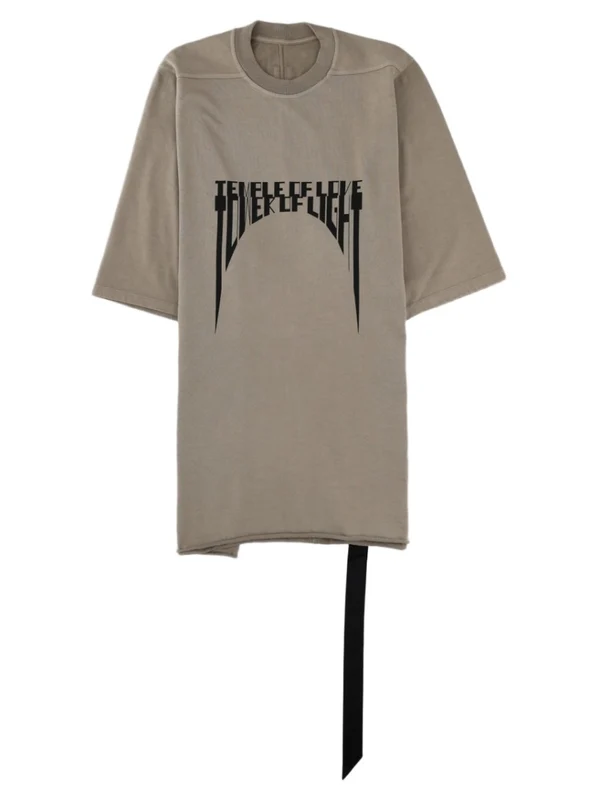 Drkshdw By Rick Owens Grey Strap Detail Bold Graphic Cotton T-Shirt standard L
