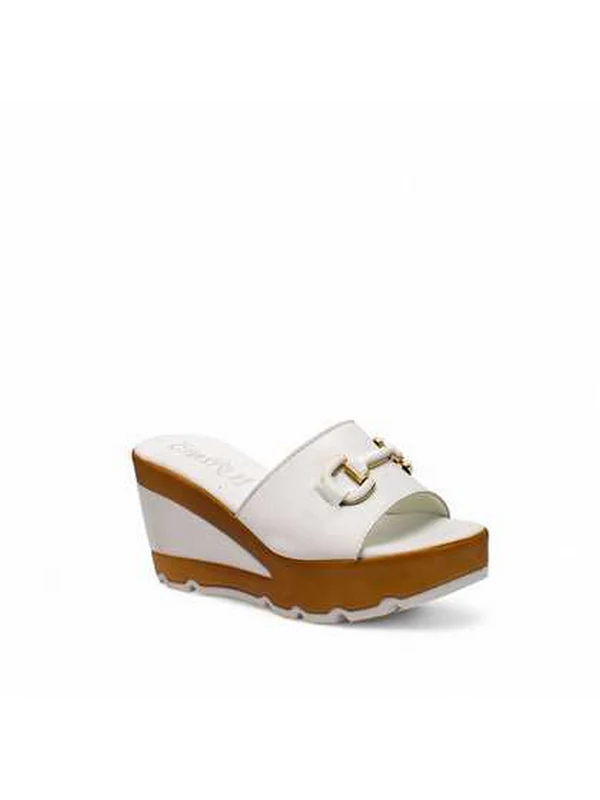 CINZIA SOFT Ciabatta Con Zeppa Donna - IAF453533 Bianco 35