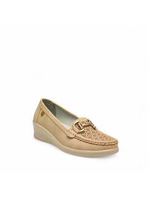 CINZIA SOFT Mocassino Con Zeppa Donna - PF351 Beige 40