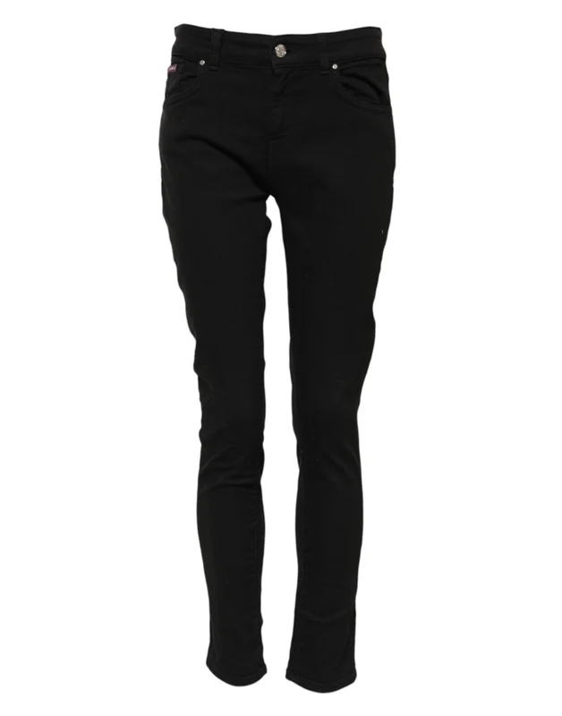 Dolce & Gabbana Black Cotton Skinny Mid Waist Denim Jeans IT40|S